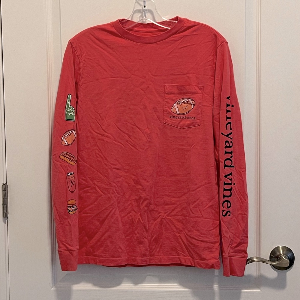 Vineyard Vines Men's Salmon Long Sleeve Tee